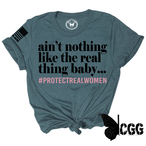 Aint Nothing Like The Real Thing Baby Tee Xs / Deep Teal Unisex Cut Cgg Perfect Tee