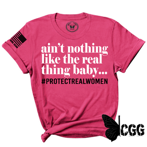 Aint Nothing Like The Real Thing Baby Tee Xs / Fuchsia Unisex Cut Cgg Perfect Tee