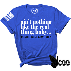 Aint Nothing Like The Real Thing Baby Tee Xs / Royal Blue Unisex Cut Cgg Perfect Tee