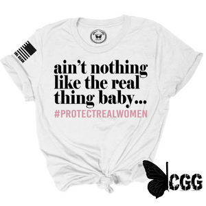 Aint Nothing Like The Real Thing Baby Tee Xs / White Unisex Cut Cgg Perfect Tee