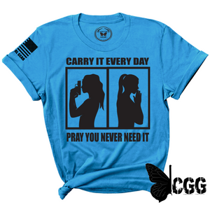 Carry & Pray Tee Xs / Turquoise Unisex Cut Cgg Perfect Tee