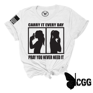 Carry & Pray Tee Xs / White Unisex Cut Cgg Perfect Tee
