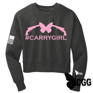 #carrygirl Cropped Crew Sweatshirt Charcoal / Xs