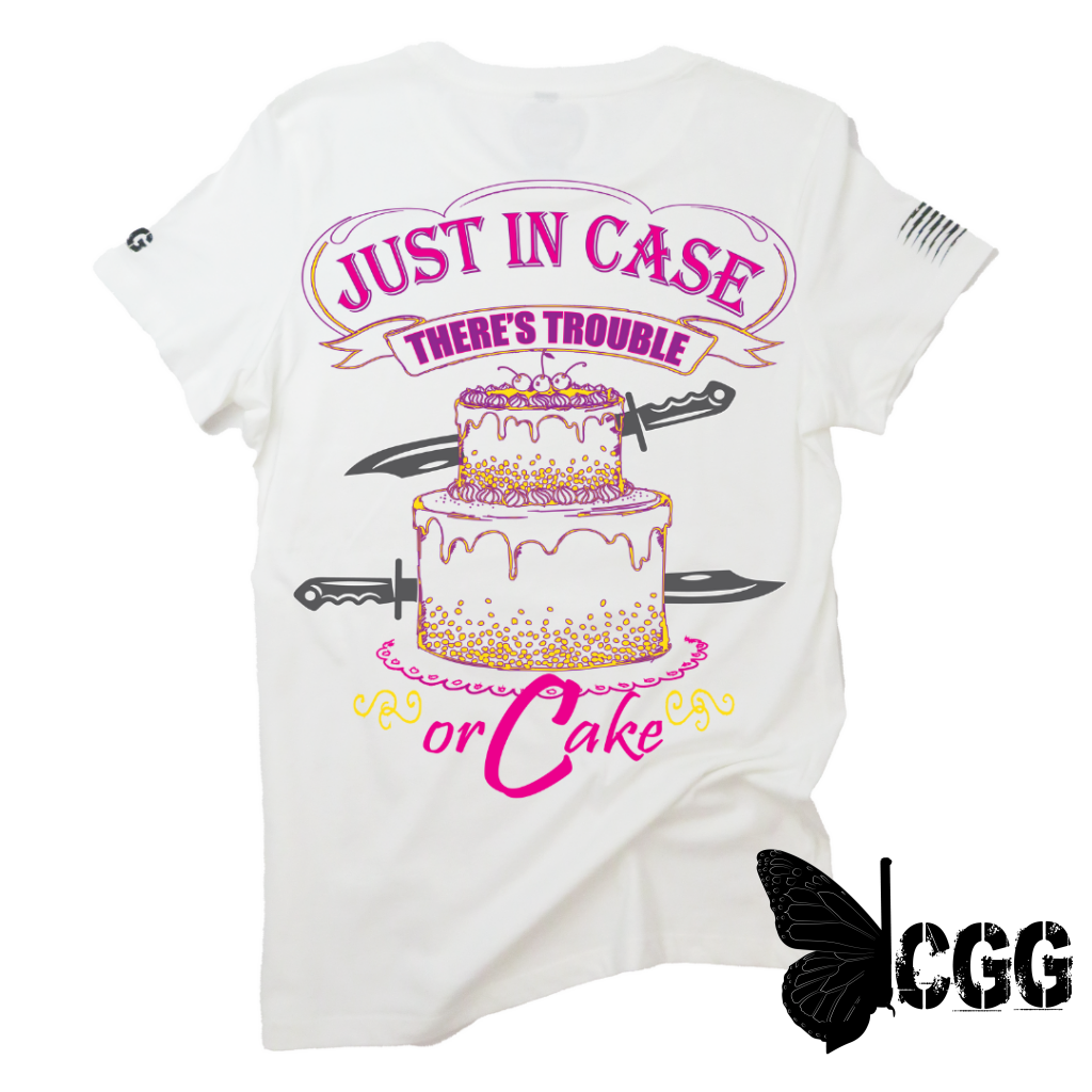 Just In Case Theres Cake Tee Xs / White Unisex Cut Cgg Perfect Tee