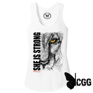 She Is Strong Tank Top Xs / White Tank Top