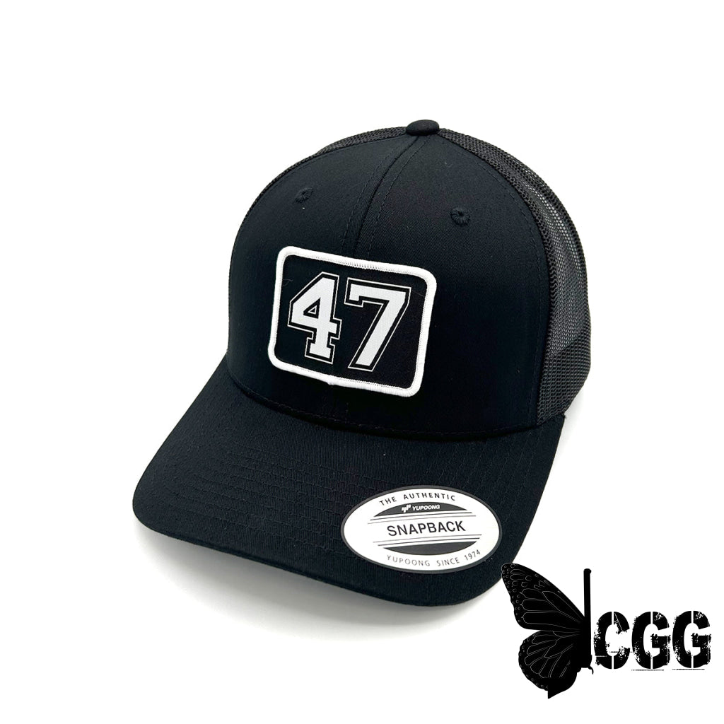 47 Woven Patch Hat Black / Curved Bill Snapback Nc - Hats