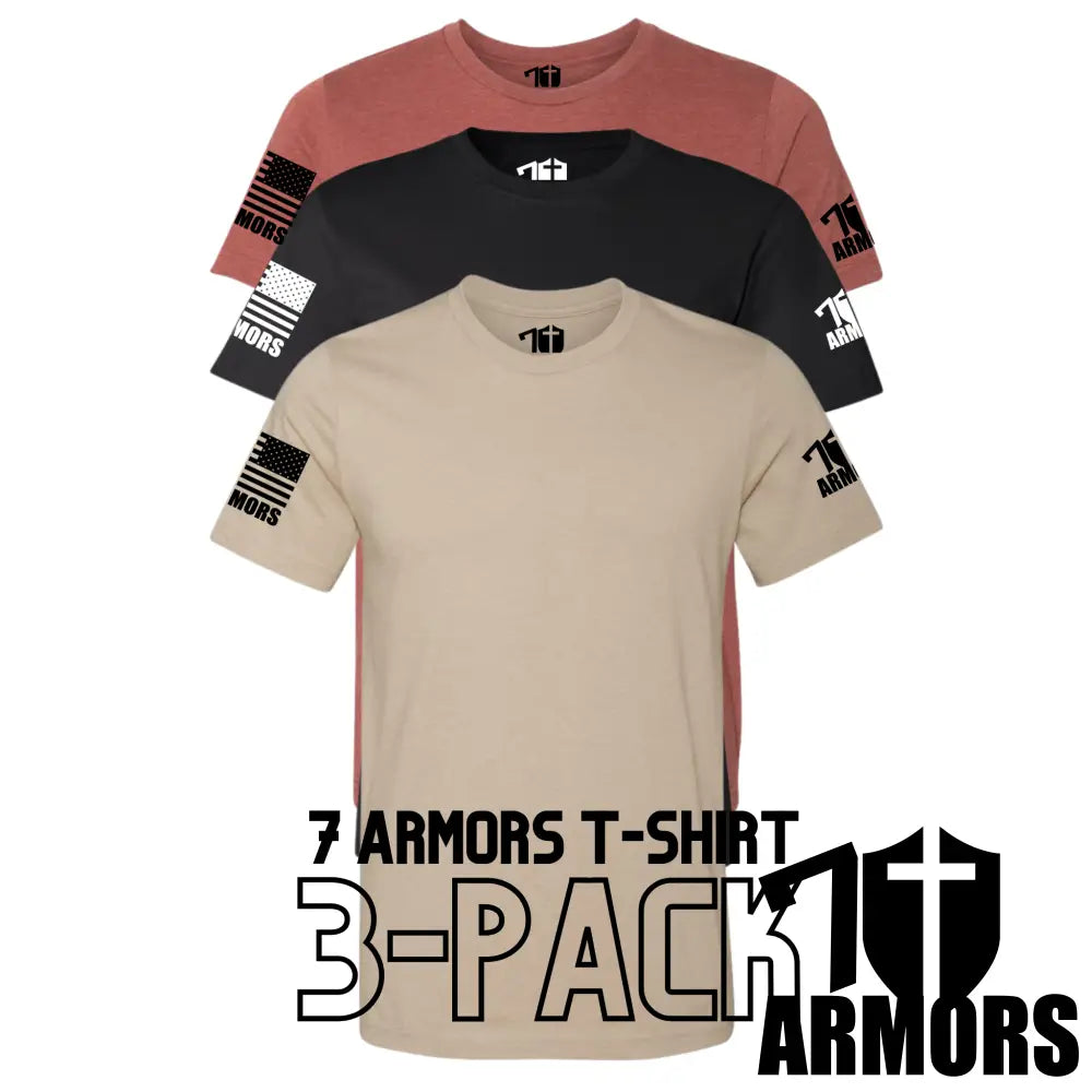 7 Armors Basics 3-Pack Sm / 3- Black T-Shirts