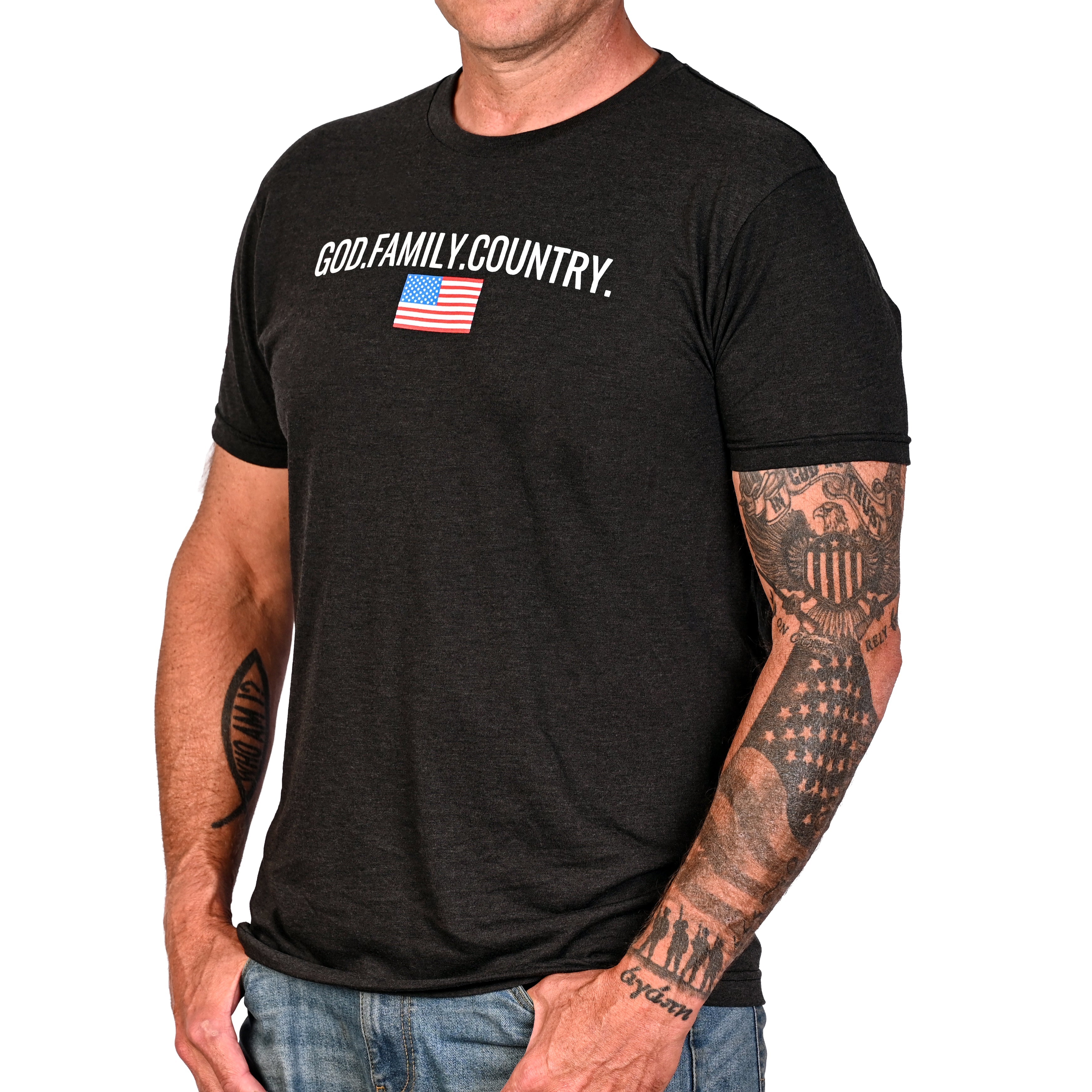 Men's God Family Country Patriotic T-Shirt