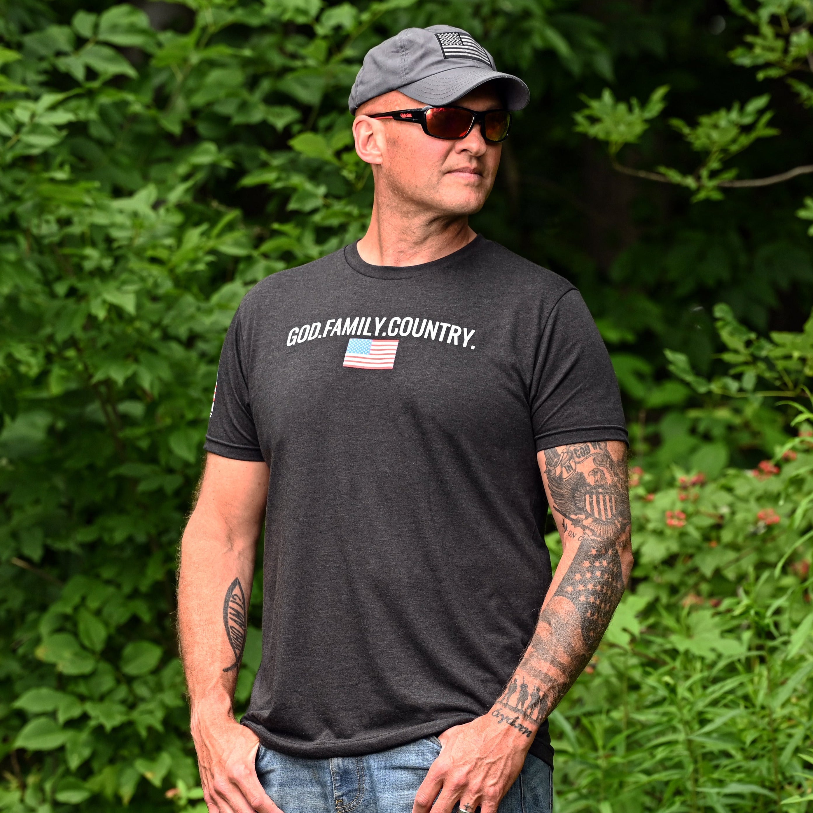 Men's God Family Country Patriotic T-Shirt