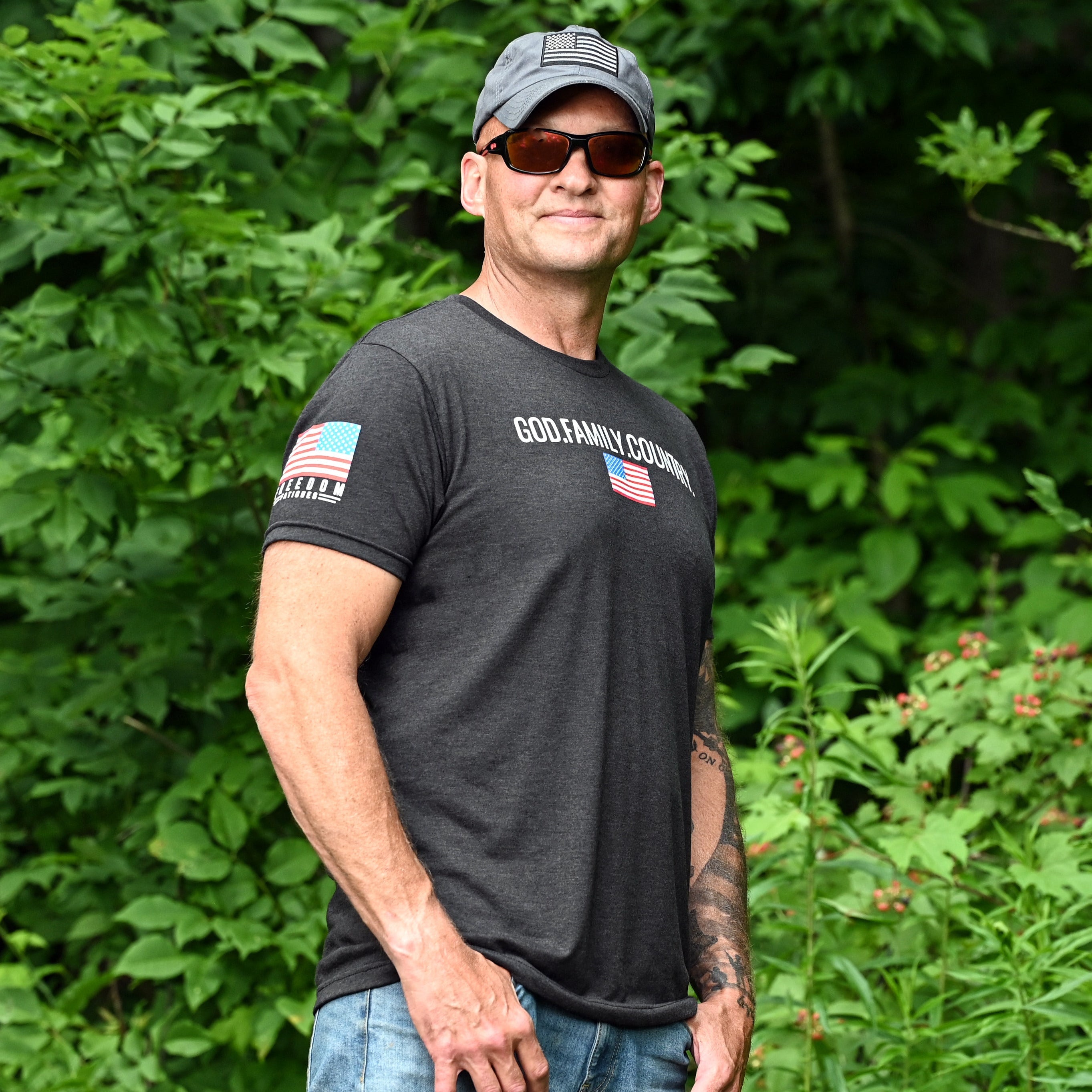 Men's God Family Country Patriotic T-Shirt