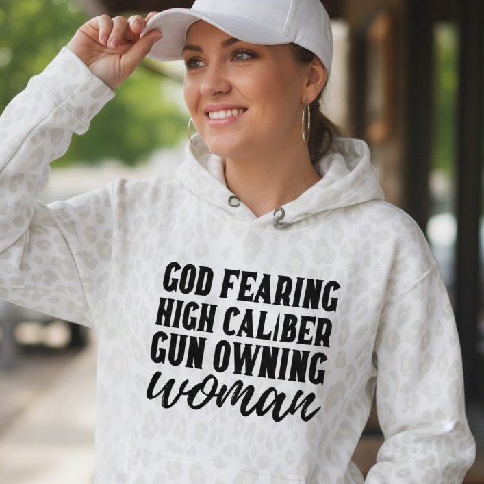 High Caliber Snow Leopard Hoodie - Carry Girl Gear