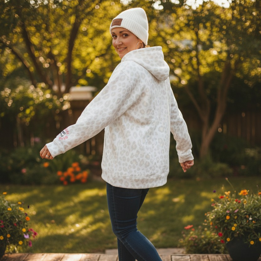 High Caliber Snow Leopard Hoodie - Carry Girl Gear