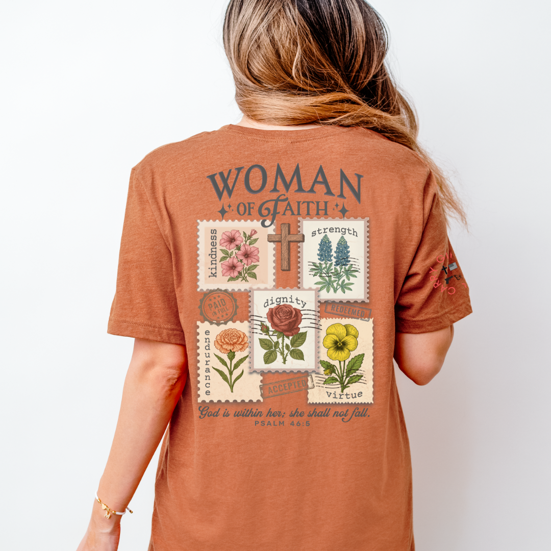 SHE IS ROOTED IN FAITH TEE