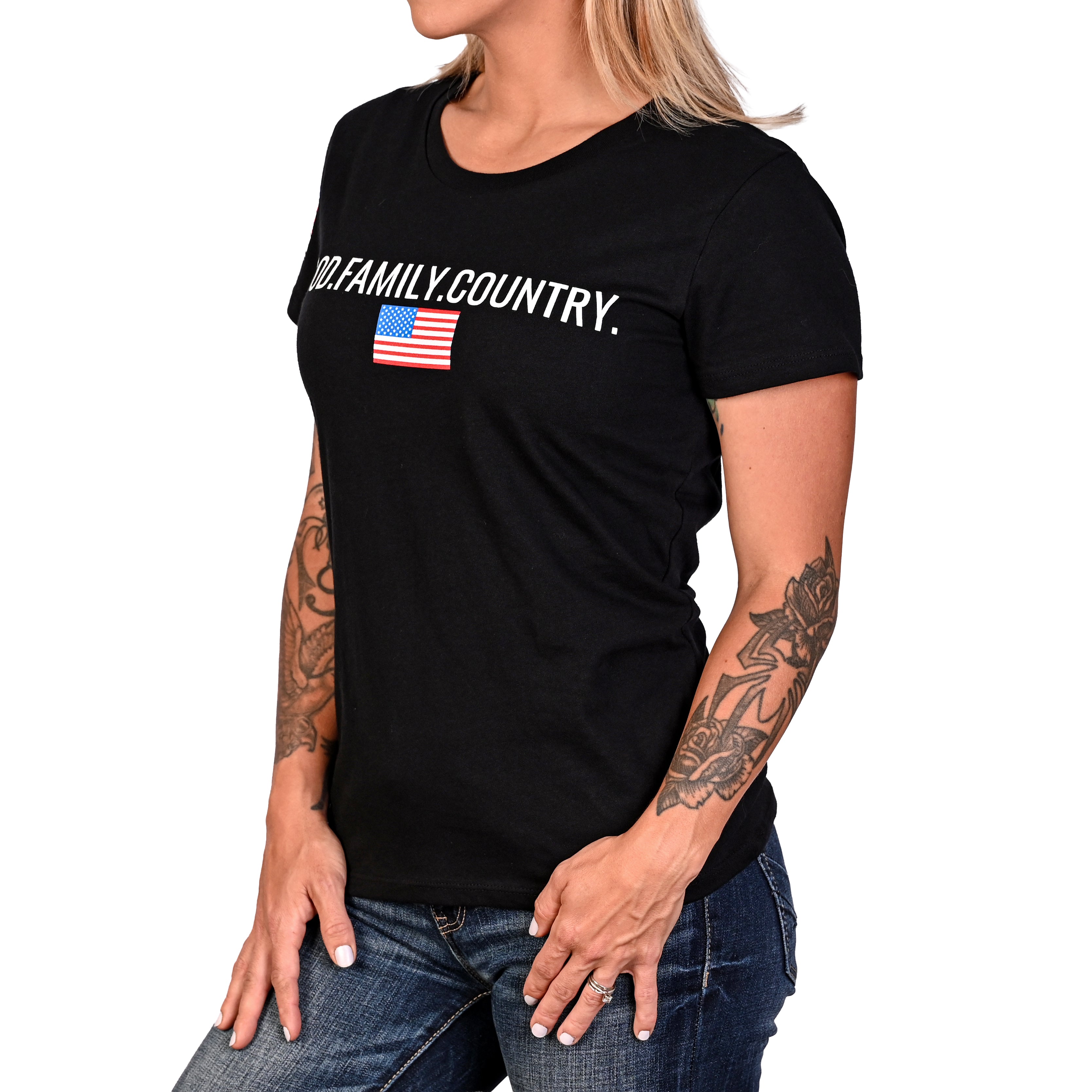 Women's God Family Country Patriotic T-Shirt