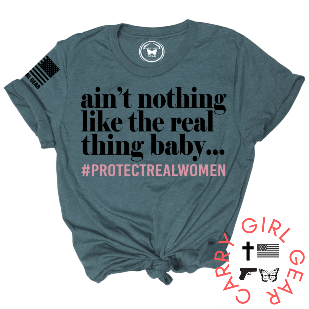 Aint Nothing Like The Real Thing Baby Tee Xs / Deep Teal Unisex Cut Cgg Perfect Tee