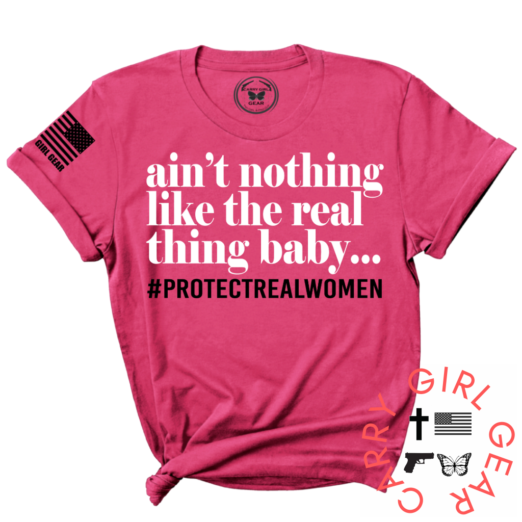 Aint Nothing Like The Real Thing Baby Tee Xs / Fuchsia Unisex Cut Cgg Perfect Tee