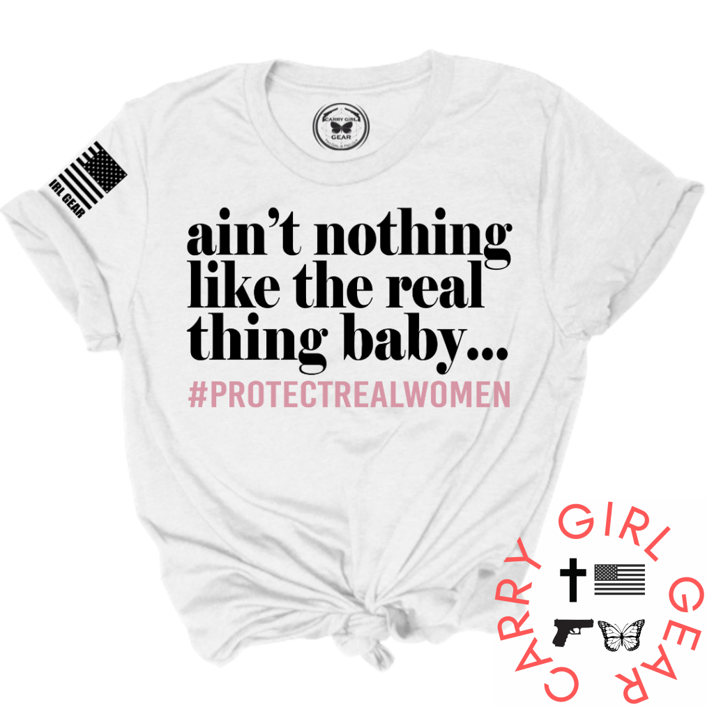 Aint Nothing Like The Real Thing Baby Tee Xs / White Unisex Cut Cgg Perfect Tee