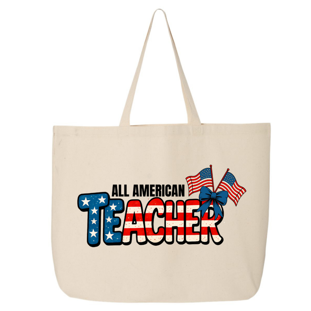 ALL AMERICA TEACHER TOTE CANVAS