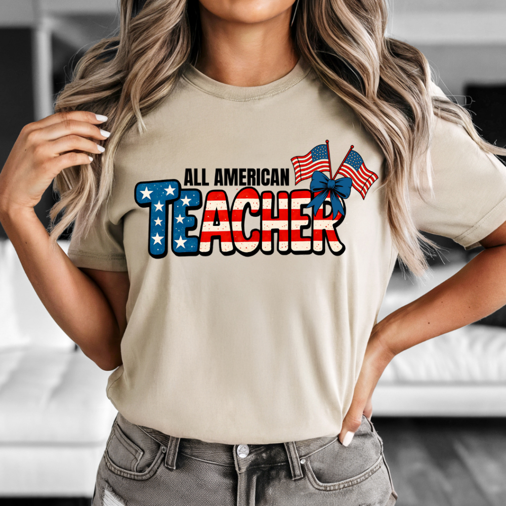 ALL AMERICAN TEACHER TEE CREAM / XS / UNISEX TEE T-Shirts