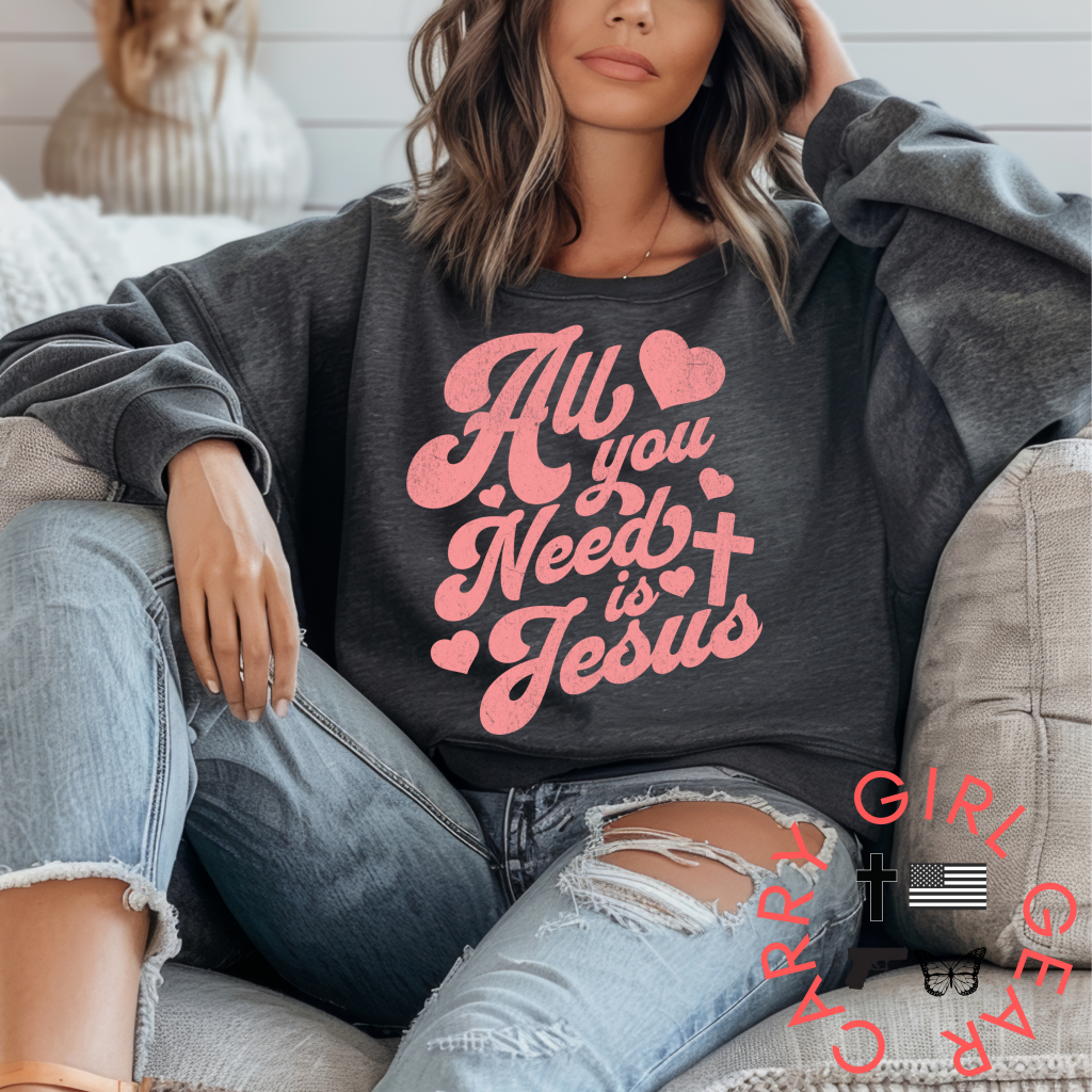 All You Need Is Jesus Sweatshirt Sweatshirt / Dark Gray Xs