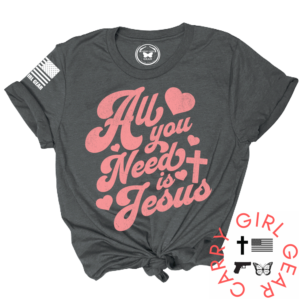 All You Need Is Jesus Tee Xs / Deep Heather Gray Unisex Cut Cgg Perfect