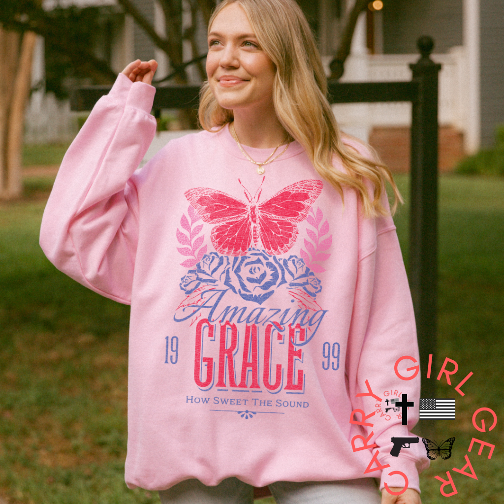 AMAZING GRACE SWEATSHIRT BABY PINK / XS