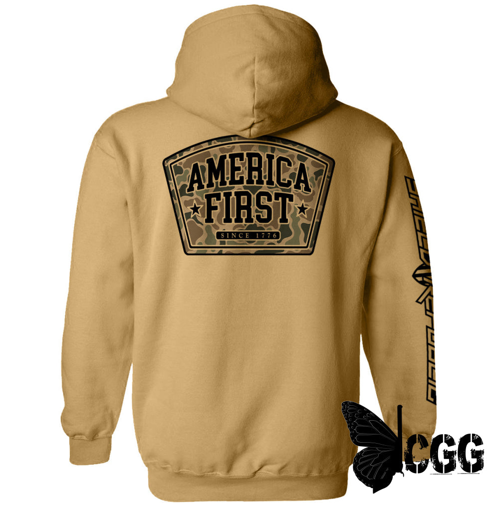 America First Duck Camo Sand / S Hoodie Nc - Apparel