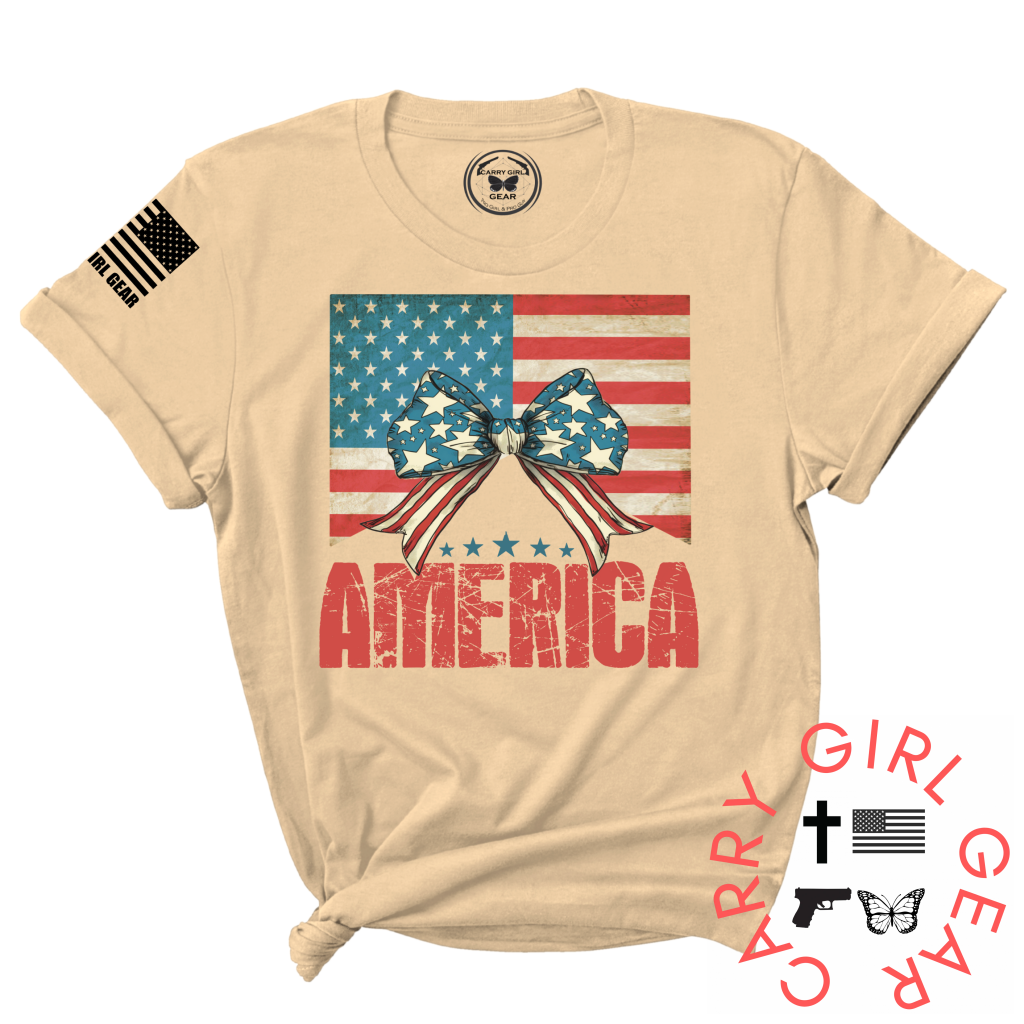 AMERICA TEE XS / CREAM / UNISEX CUT CGG PERFECT TEE