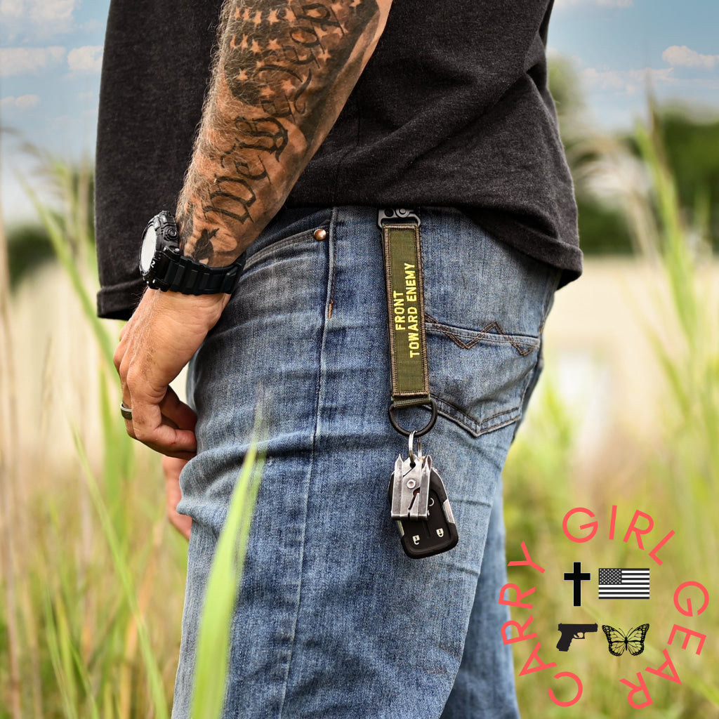 American Made Heavy Duty Tactical Keychain - Front Toward Enemy
