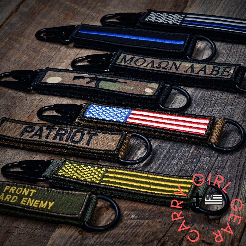 American Made Heavy Duty Tactical Keychain - Thin Blue Line