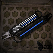 American Made Heavy Duty Tactical Keychain - Thin Blue Line