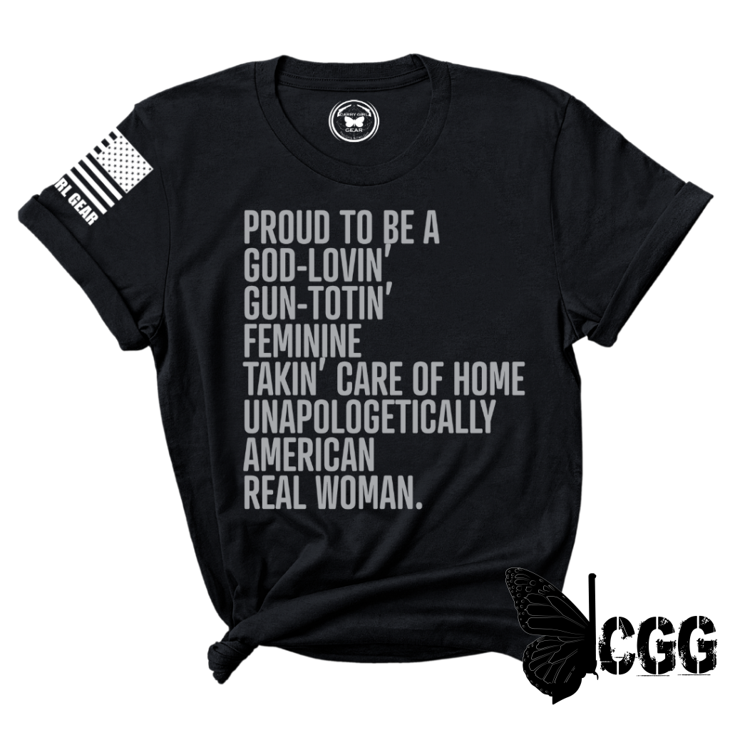 American Real Woman Tee Xs / Black Unisex Cut Cgg Perfect Tee