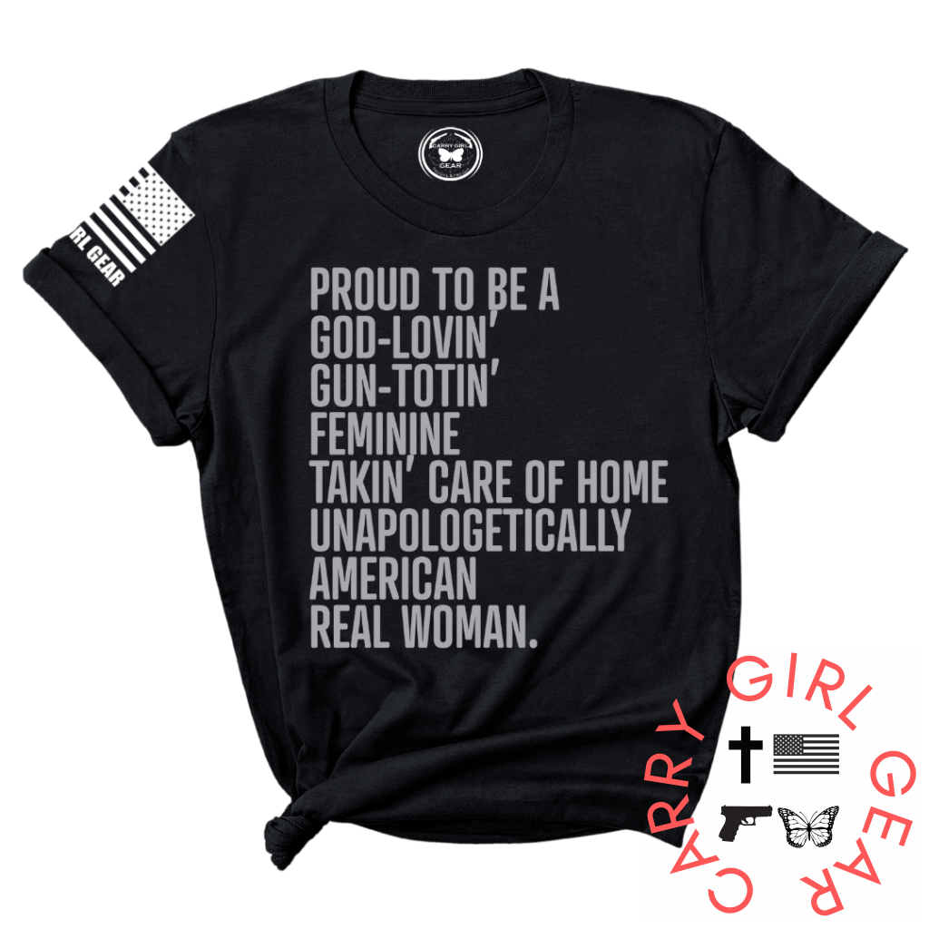 American Real Woman Tee Xs / Black Unisex Cut Cgg Perfect Tee