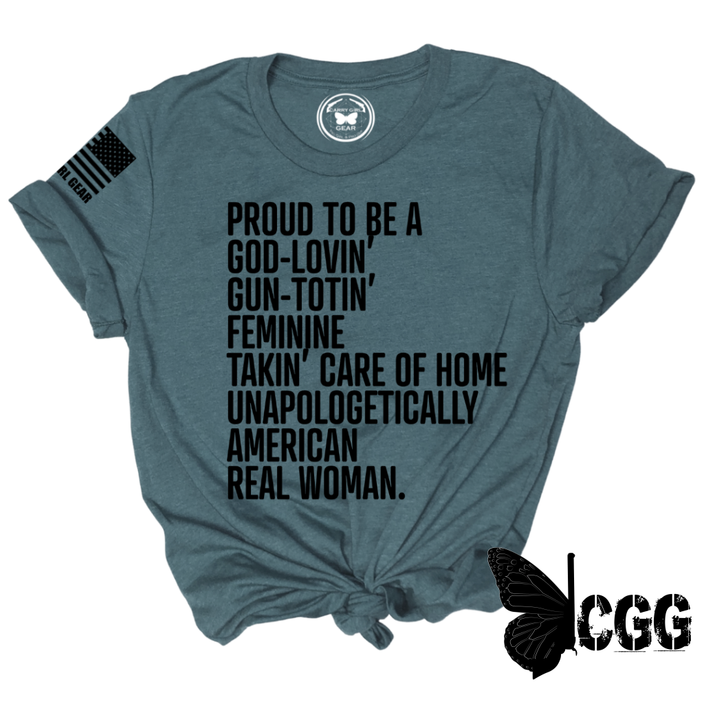 American Real Woman Tee Xs / Deep Teal Unisex Cut Cgg Perfect Tee