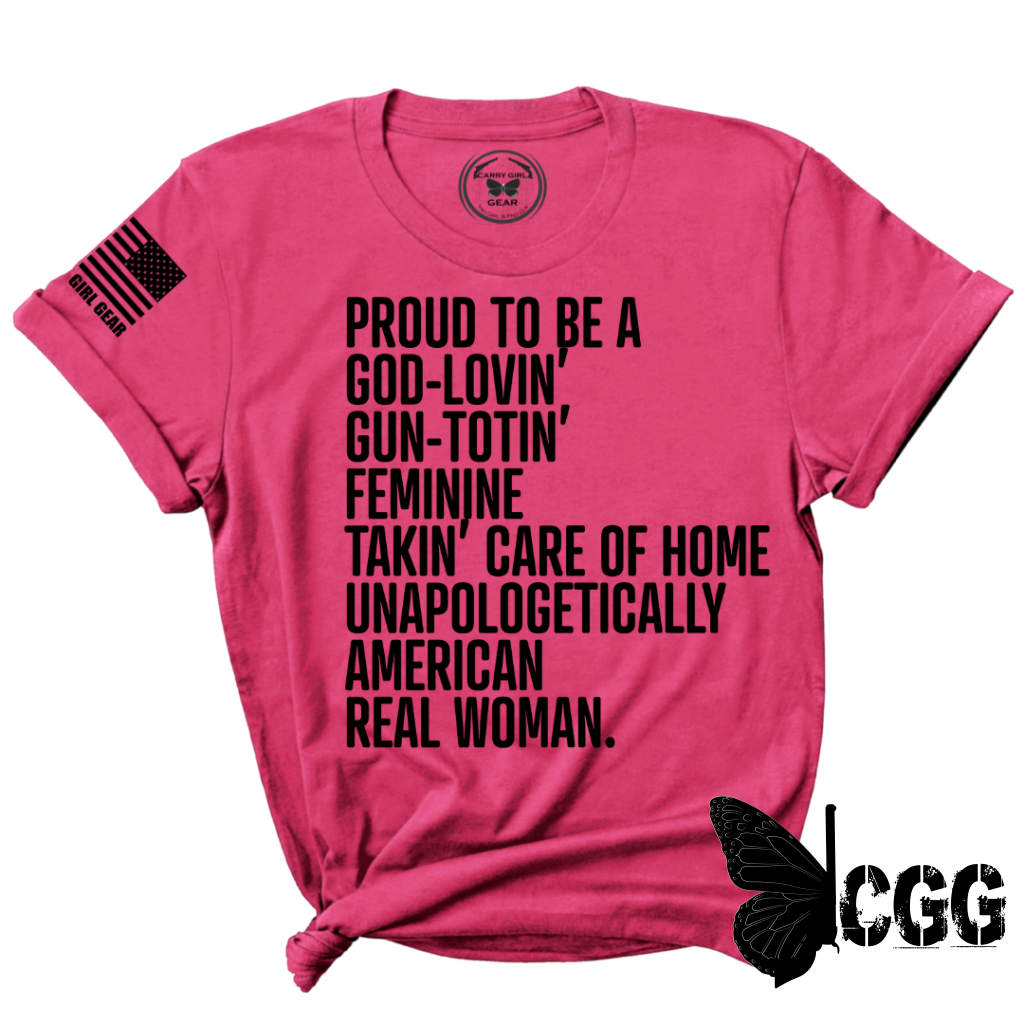 American Real Woman Tee Xs / Fuchsia Unisex Cut Cgg Perfect Tee