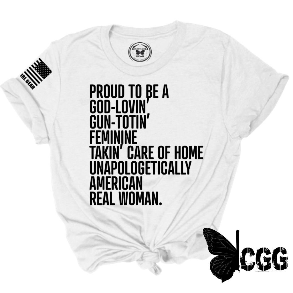 American Real Woman Tee Xs / White Unisex Cut Cgg Perfect Tee