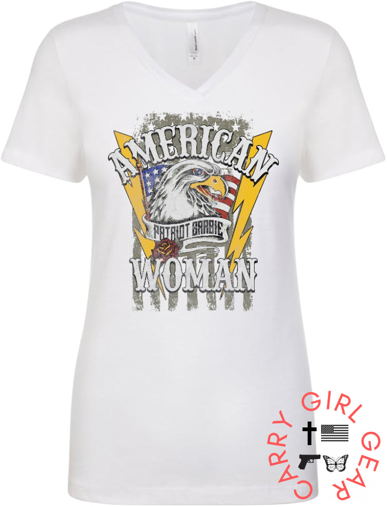 American Woman Design -clearance White women’s V-Neck / Small Crew Sweatshirt