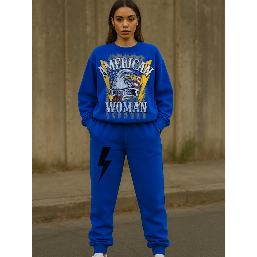 AMERICAN WOMAN JOGGER SET ROYAL BLUE / XS / XS Clothing Set