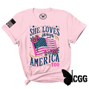 And America Too Tee Xs / Pink Unisex Cut Cgg Perfect