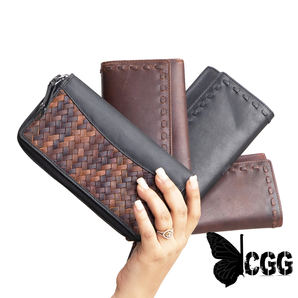 Angie Rfid Woven Leather Wallet By Lady Conceal Wallets