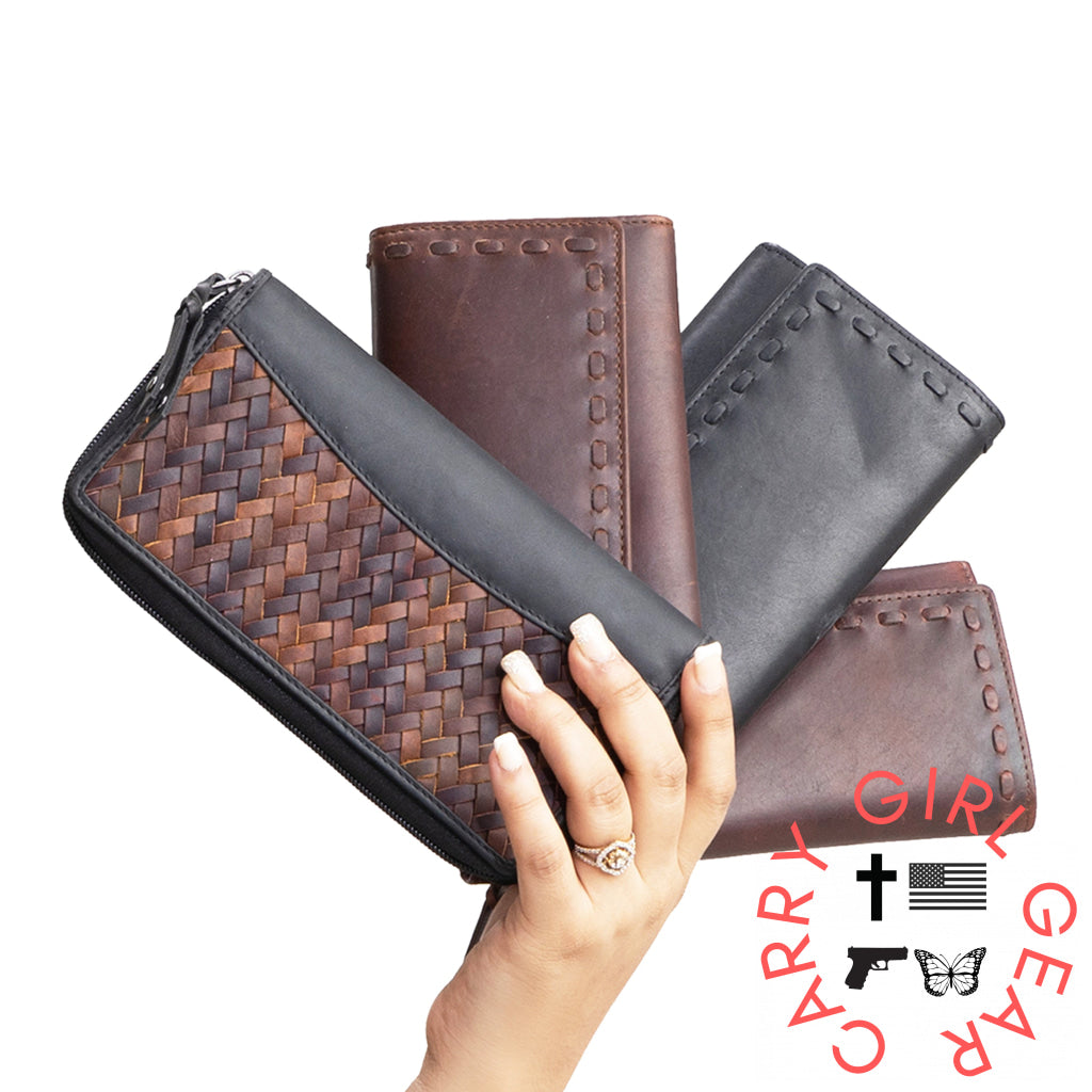 Angie Rfid Woven Leather Wallet By Lady Conceal Wallets