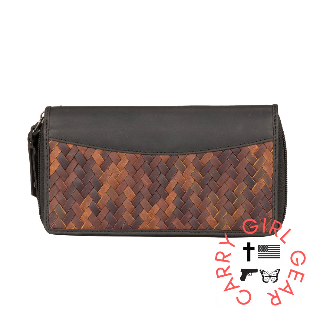 Angie Rfid Woven Leather Wallet By Lady Conceal Wallets