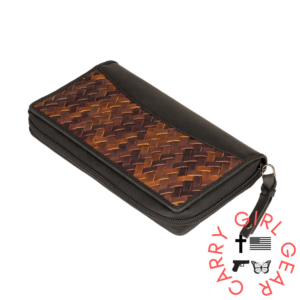 Angie Rfid Woven Leather Wallet By Lady Conceal Wallets