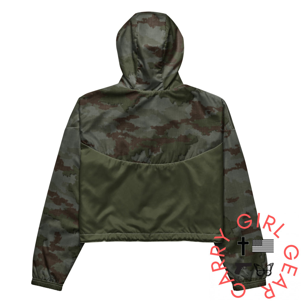 Athleisure Cropped Windbreaker | TerraVerde Camo Hoodie