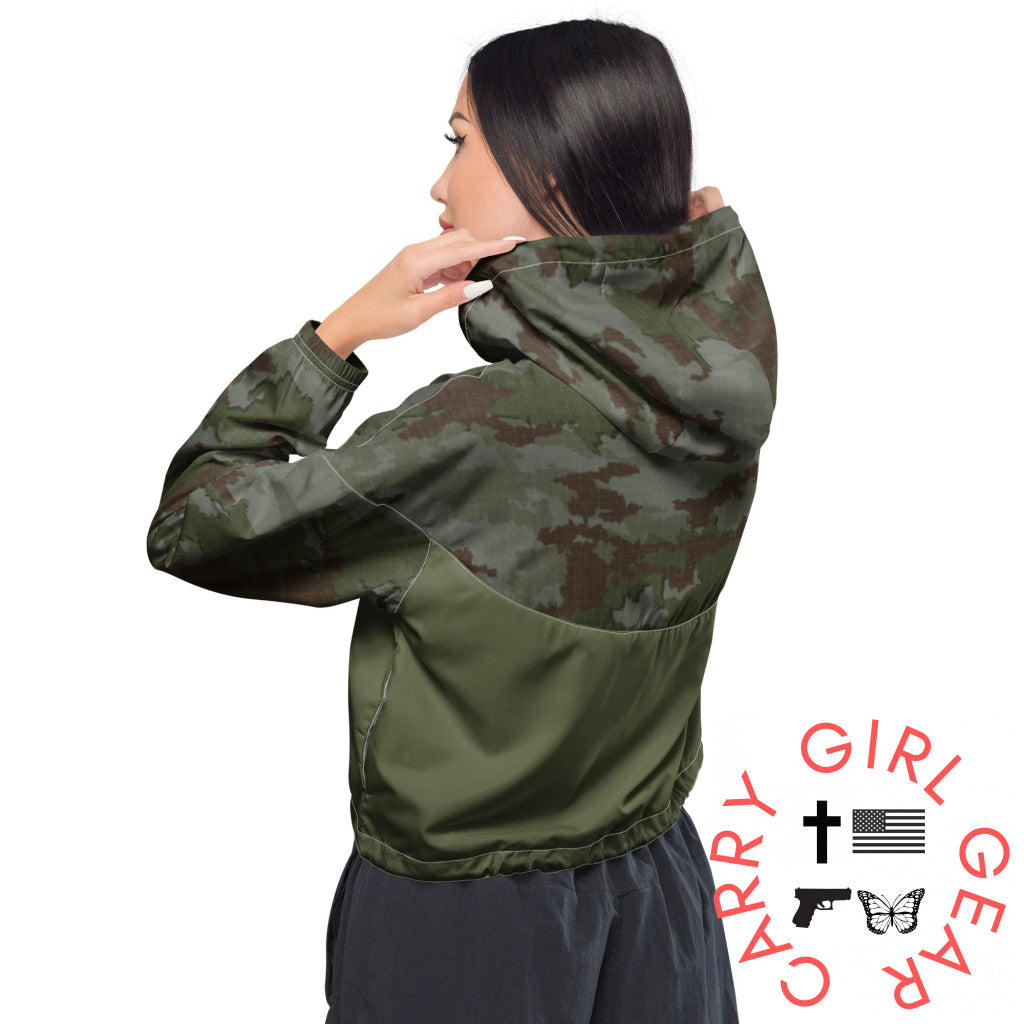 Athleisure Cropped Windbreaker | TerraVerde Camo Hoodie