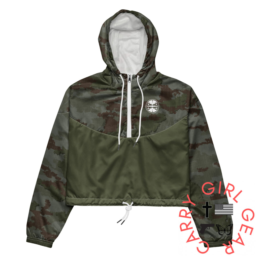 Athleisure Cropped Windbreaker | TerraVerde Camo XS Hoodie