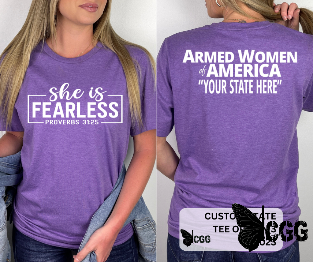 Awa Custom State Tee She Is Fearless / Xs Heather Purple Cgg Perfect Tee