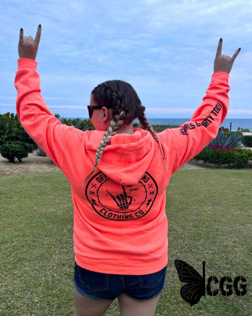 Be Epic Pullover Neon Coral Ladies Hoodies