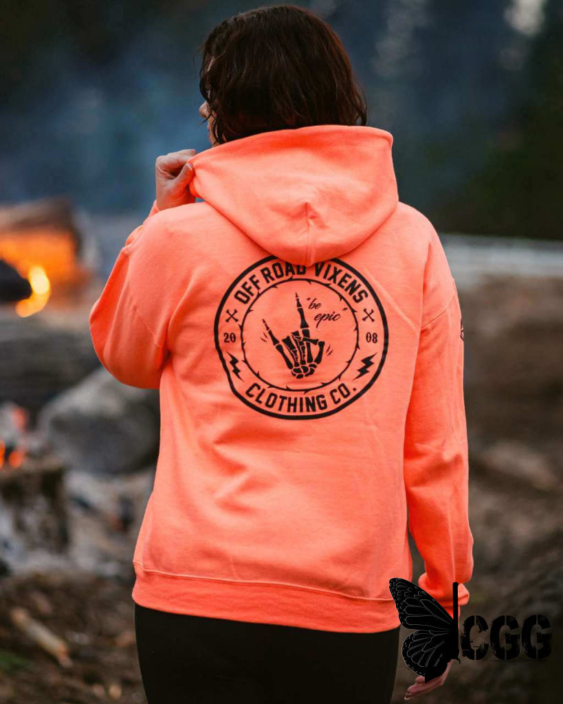 Be Epic Pullover Neon Coral Ladies Hoodies