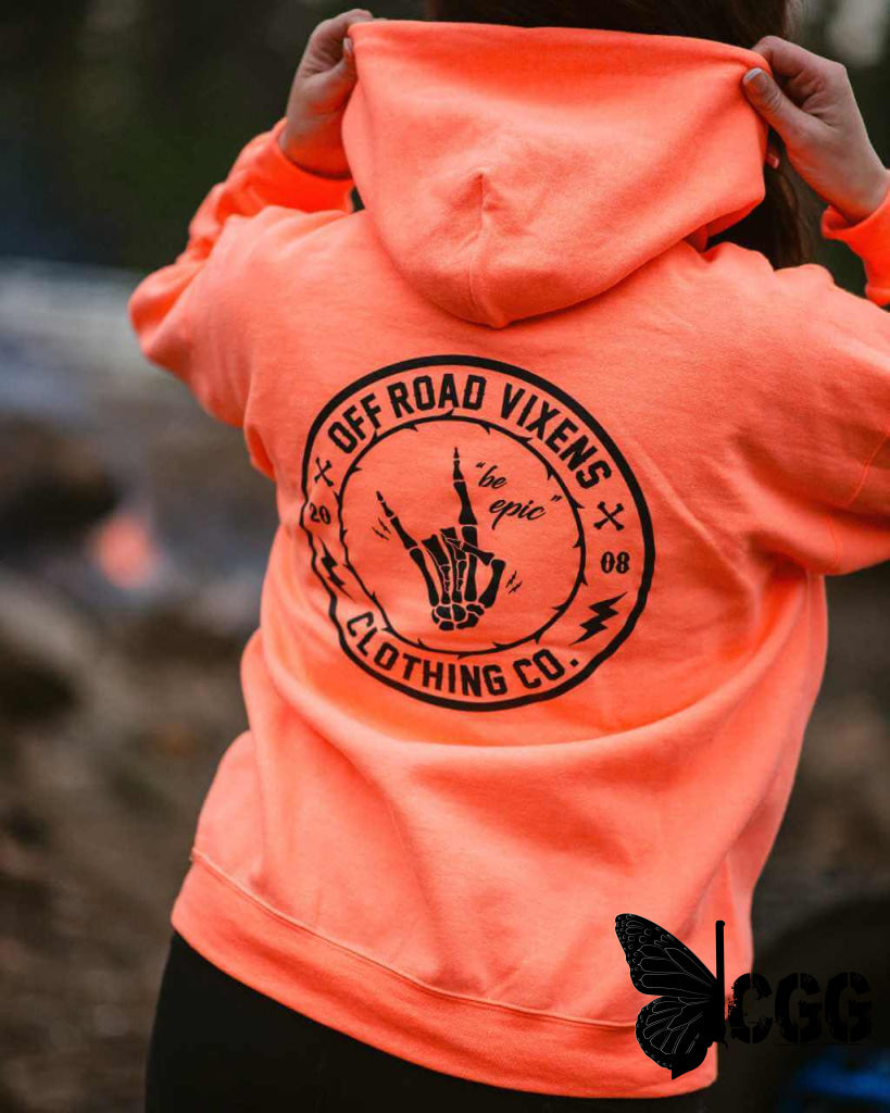 Be Epic Pullover Neon Coral Ladies Hoodies